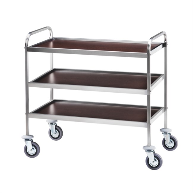 Carrello di servizio professionale inox 3 ripiani 83x57x97h