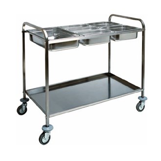 Carrello inox portabacinelle per ristorante 77x62x97h