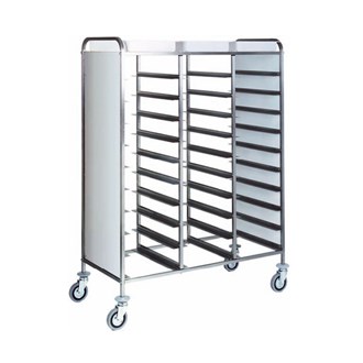 Carrello portavassoi inox 30 vassoi per self-service 117x62x175h