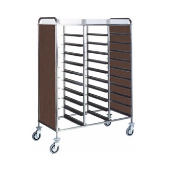 Carrello portavassoi inox 30 vassoi pannelli weng&#232; 110x62x175h