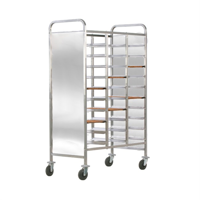 Carrello rinforzato portavassoi inox pannelli laterali inox 110x62x175h