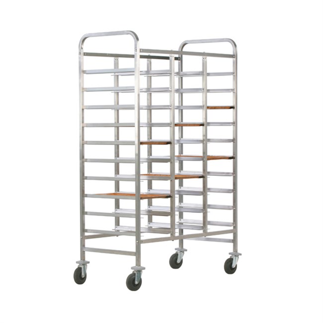 Carrello rinforzato portavassoi inox per fast food 110x62x175h