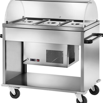Carrello inox refrigerato con cupola  