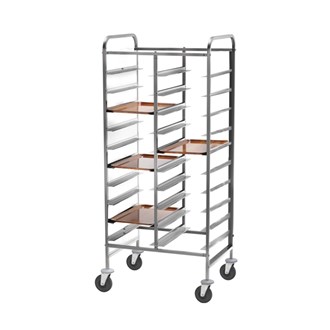 Carrello portavassoi rinforzato inox per mense 81x62x175h