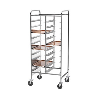 Carrello rinforzato portavassoi inox pannelli laterali 74x62x175h