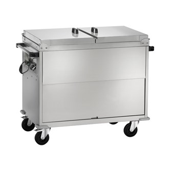 Carrello termico bagnomaria inox armadiato con coperchi