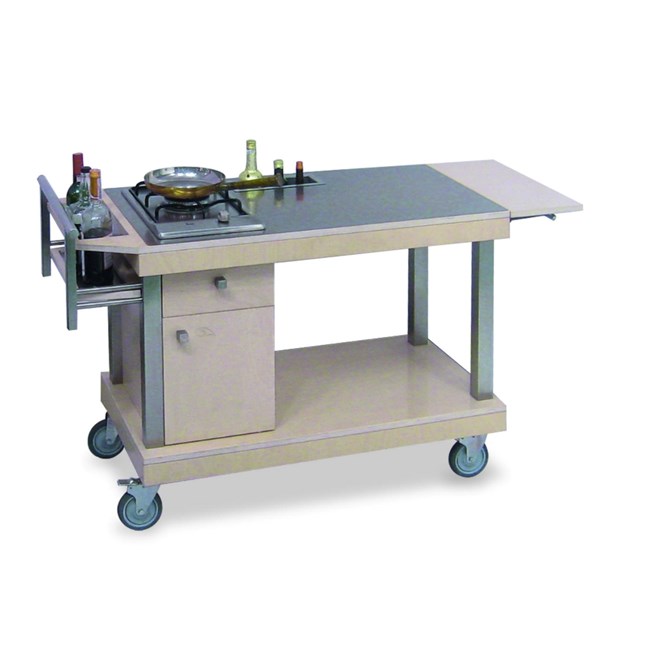 Carrello professionale flambè 1 fuoco