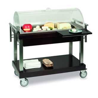 Carrello refrigerato in legno con vasca inox