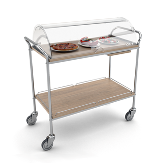 Carrello di servizio sala con cupola 89x47x103h