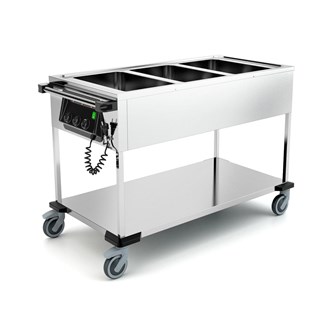 Carrello termico inox 3 vasche GN 1/1 separate