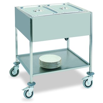 Carrello termico inox 2 vasche GN 1/1