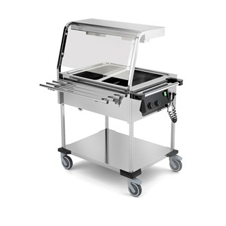 Carrello termico bagnomaria inox vasche separate