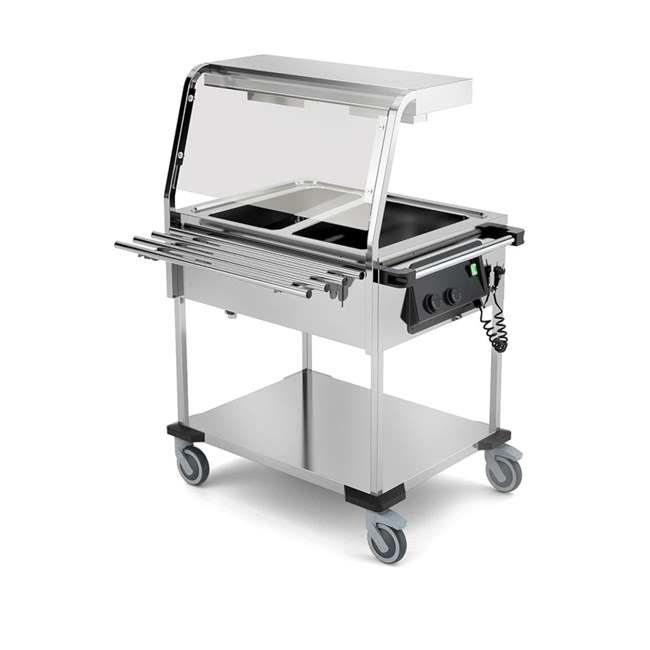 Carrello termico bagnomaria inox vasche separate