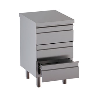 Cassettiera acciaio inox tre cassetti 
