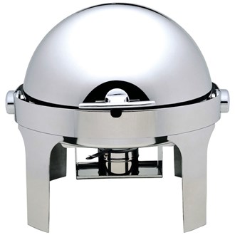 Chafing dish inox tondo con coperchio roll top