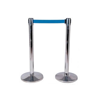 Colonna separacode con nastro retraibile blu