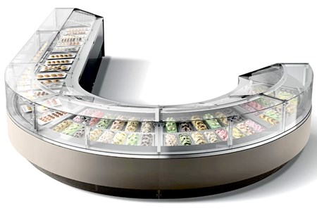 Arredamento gelateria vetrina Supercapri