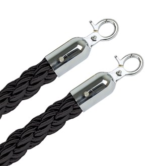 Cordone separacode nero con ganci cromati 150 Cm
