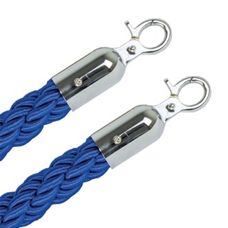 Cordone separacode blu con ganci cromati 150 Cm