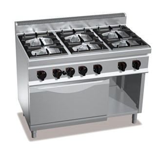 Cucina a gas 6 fuochi forno elettrico