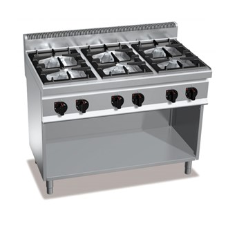 Cucina a gas 6 fuochi su mobile 31,5kW