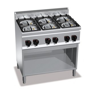 Cucina a gas 6 fuochi su mobile 28,5kW