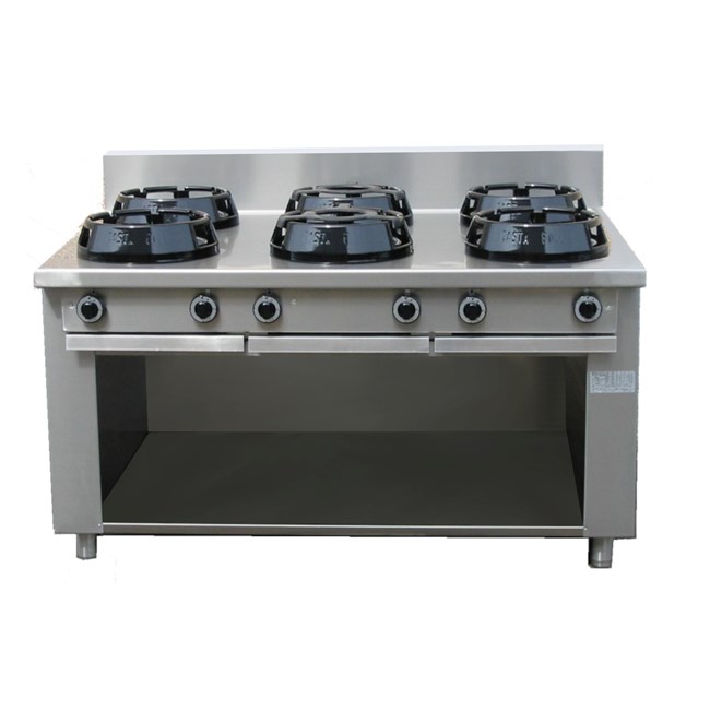 Cucina wok 6 fuochi su vano aperto