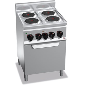 Cucina professionale Elettrica 4 fuochi con forno elettrico 3kw