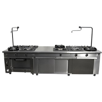 Cucina etnica wok 10 fuochi due forni gas