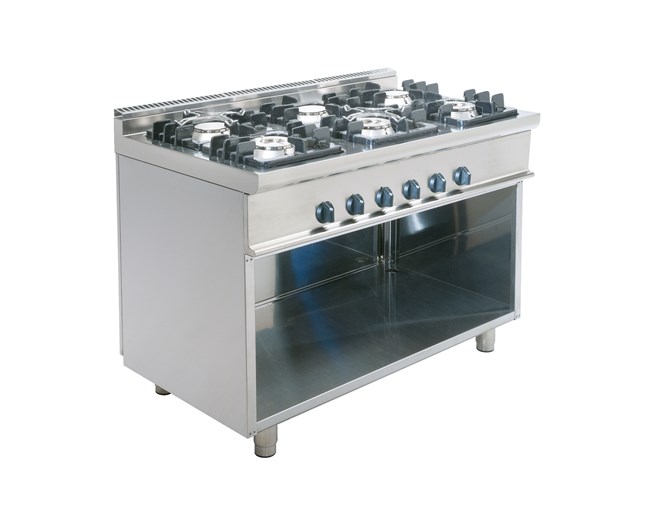 Cucina gas 6 fuochi su vano 36 kw L 105