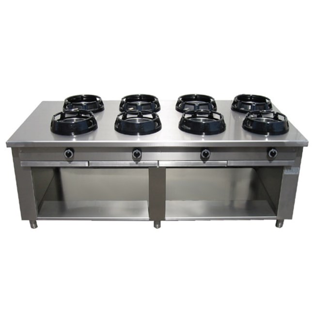 Cucina wok 8 fuochi su vano aperto