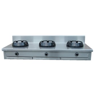 Cucina wok gas da banco tre fuochi in linea P700