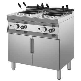 Cuocipasta gas su base armadiata 2 vasche 40+40 Lt potenziato  28 Kw