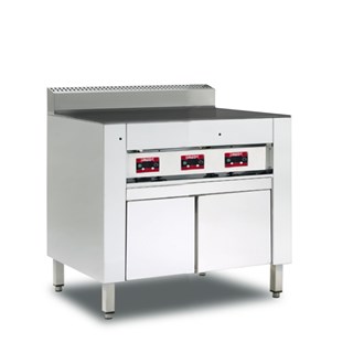 Cuocipiadina elettrico armadiato 2 sportelli inox piastra in ferro