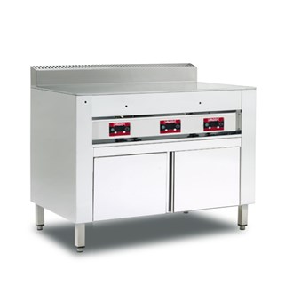 Cuocipiadina elettrico armadiato con sportelli 8 piadine piastra cromata