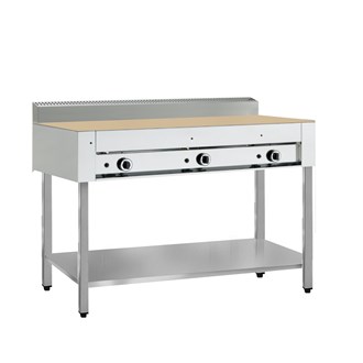 Cuocipiada professionale gas su trespolo piano refrattario 10 piadine