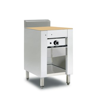 Cuocipiadina professionale CP4 gas su armadio aperto piano refrattario