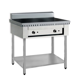 Cuocipiada gas CP6 su trespolo inox piastra in ferro