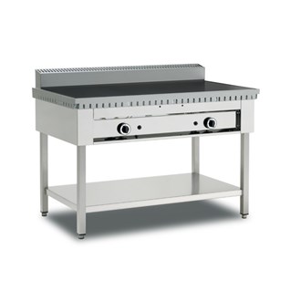 Cuocipiada gas su trespolo inox piastra in ferro 8 piadine