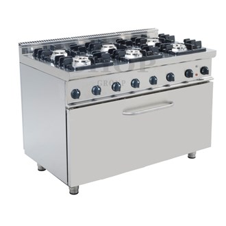 Cucina gas 6 fuochi con maxi forno gas 48 kw L 105