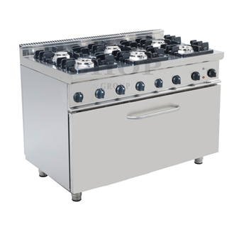 Cucina gas 6 fuochi con maxi forno gas 39 kw L 105