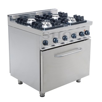 Cucina gas 4 fuochi con forno elettrico 18 kw L 70