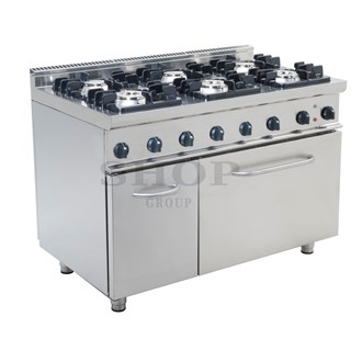 Cucina gas 6 fuochi con forno elettrico 36 kw L 105
