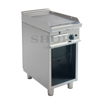 Fry top professionale gas piastra rigata L 40