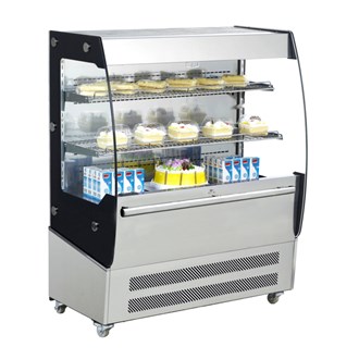 murale refrigerato inox aperto 2 ripiani profondità 600