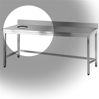 Foro sbarazzo per tavolo inox  &#216; 22 cm