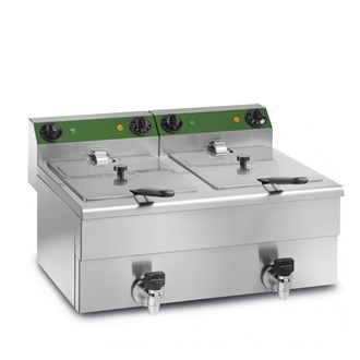 Friggitrice inox professionale doppia da banco 10+10 lt 