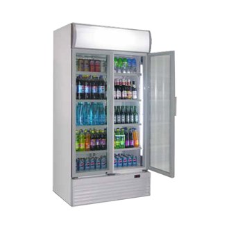 Vetrina frigo bibite 2 porte in vetro canopy pubblicitario 1000 lt