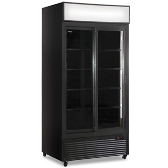 Frigo bibite doppia porta scorrevole ventilato 607 Lt nero 