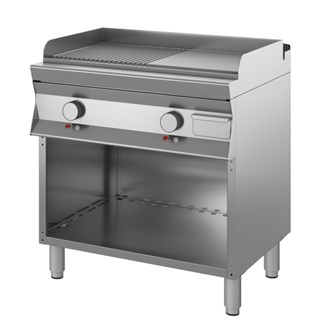 Fry top elettrico professionale piastra cromata rigata  P90